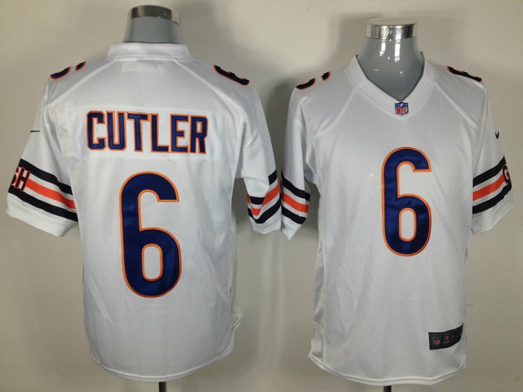 2012 nfl chicago bears 6 jay cutler white jerseys (game)