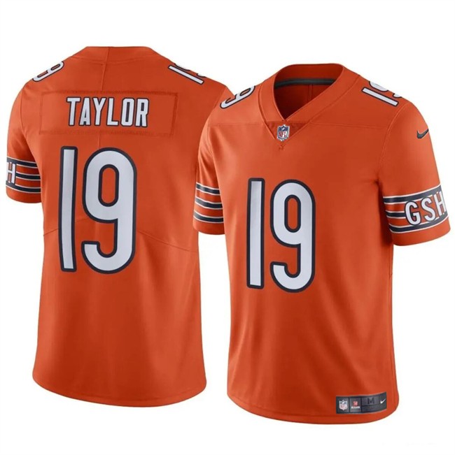 Men's Chicago Bears #19 Tory Taylor Orange Vapor Stitched Football Jersey