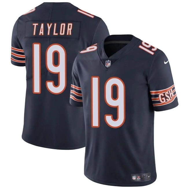 Men's Chicago Bears #19 Tory Taylor Navy Vapor Stitched Football Jersey