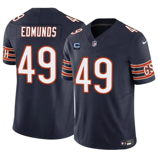 Men's Chicago Bears #49 Tremaine Edmunds Navy 2024 F.U.S.E. With 2-Star C Patch Vapor Untouchable Limited Stitched Football Jersey