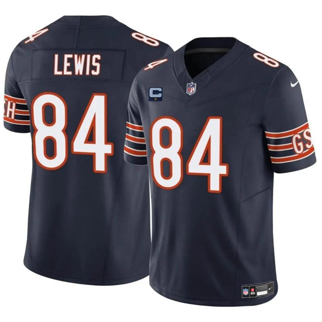 Men's Chicago Bears #84 Marcedes Lewis Navy 2024 F.U.S.E. With 1-Star C Patch Vapor Untouchable Limited Stitched Football Jersey