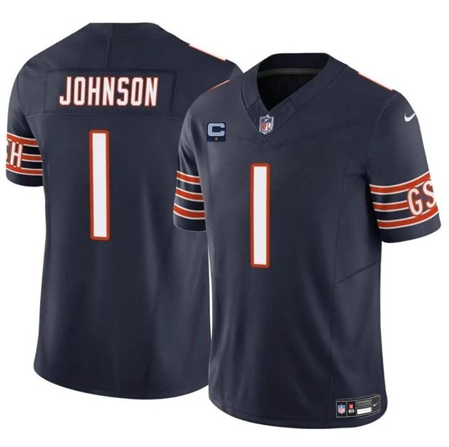 Men's Chicago Bears #1 Jaylon Johnson Navy 2024 F.U.S.E. With 1-Star C Patch Vapor Untouchable Limited Stitched Football Jersey