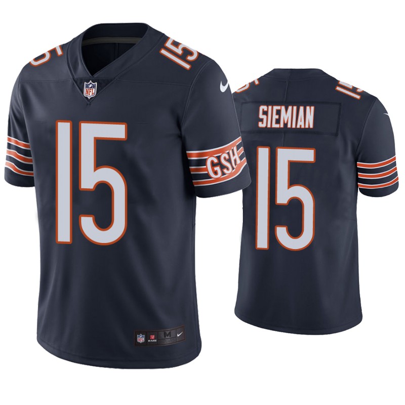 Men's Chicago Bears #15 Trevor Siemian Navy Vapor Untouchable Limited Stitched Jersey