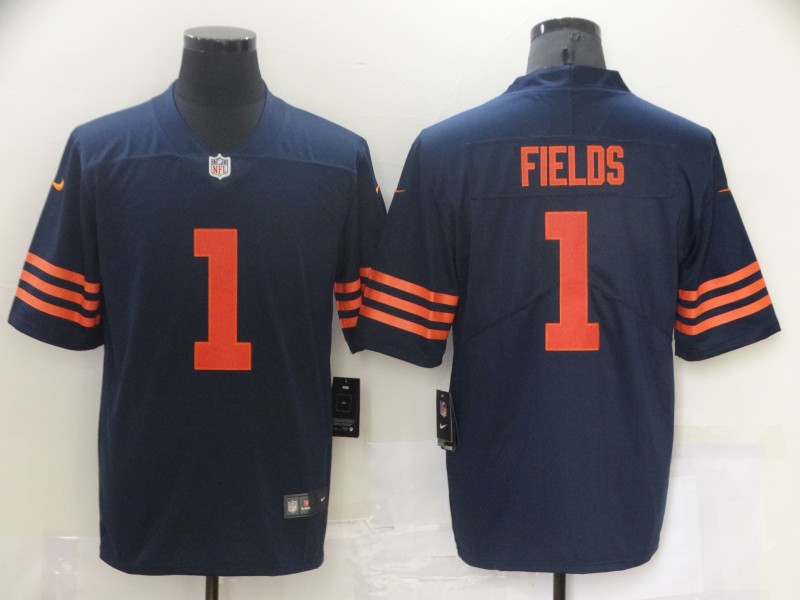 Men's Chicago Bears #1 Justin Fields 2021 Vapor Untouchable Stitched NFL Limited Jersey