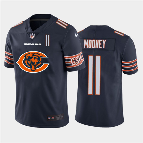 Nike Bears 11 Darnell Mooney Navy Team Big Logo Number Vapor Untouchable Limited Jersey