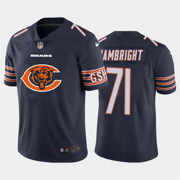 Nike Bears 71 Arlington Hambright Navy Team Big Logo Vapor Untouchable Limited Jersey