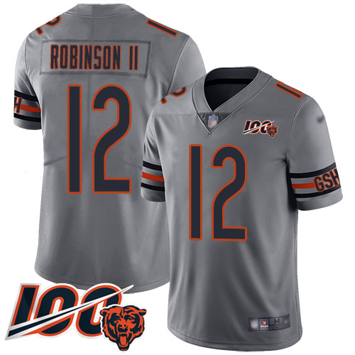 Bears #12 Allen Robinson II Silver Men's Stitched Football Limited Inverted Legend 100th Season Jersey