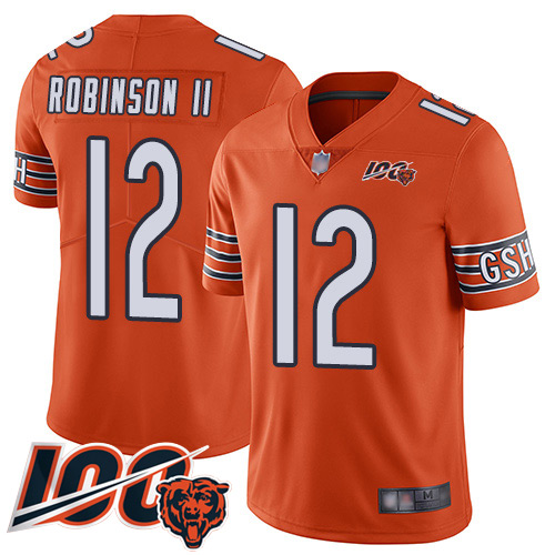 Bears #12 Allen Robinson II Orange Men's Stitched Football Limited Rush 100th Season Jersey