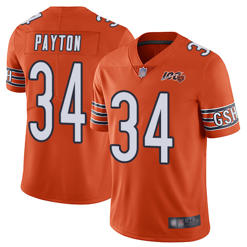 Nike Bears #34 Walter Payton Orange Men's Stitched Football Limited Rush 100th Season Jersey