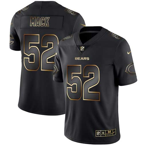 Nike Bears 52 Khalil Mack Black Gold Vapor Untouchable Limited Jersey