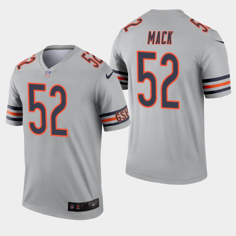 Men's Chicago Bears #52 Khalil Mack Inverted Legend Silver Jersey