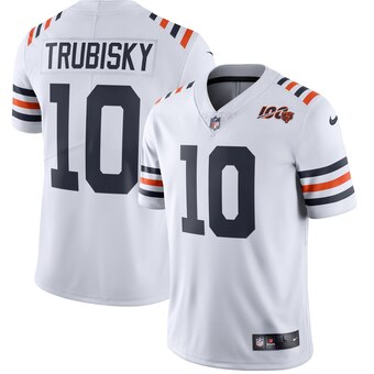 Men's Chicago Bears #10 Mitchell Trubisky White 2019 100th Season Alternate Classic Limited Jersey