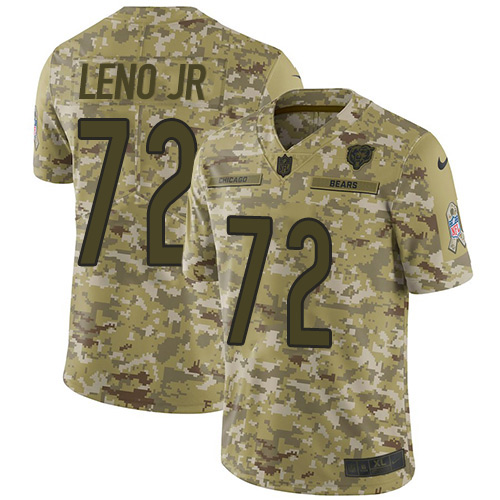 Bears #72 Charles Leno Jr Camo Men's Stitched Football Limited 2018 Salute To Service Jersey