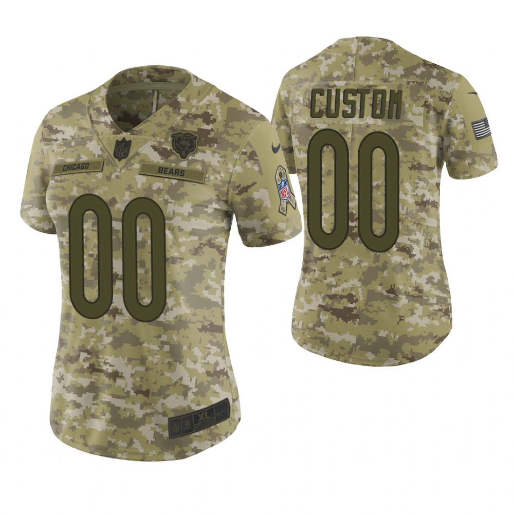 Women Chicago Bears Custom Camo 2018 Salute To Service Limited Jersey