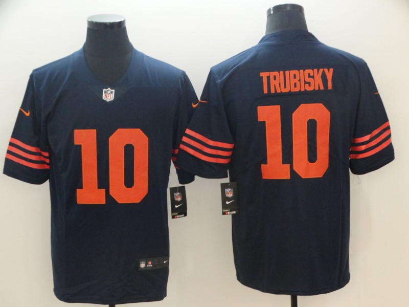 Nike Bears 10 Mitchell Trubisky Navy Throwback Vapor Untouchable Player Limited Jersey