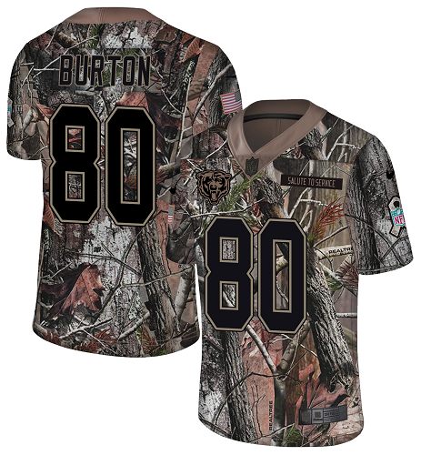 Nike Bears #80 Trey Burton Camo Men's Stitched NFL Limited Rush Realtree Jersey