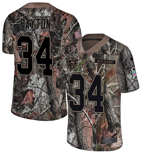 Nike Bears #34 Walter Payton Camo Men's Stitched NFL Limited Rush Realtree Jersey