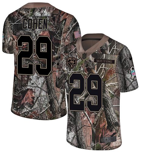 Nike Bears #29 Tarik Cohen Camo Men's Stitched NFL Limited Rush Realtree Jersey