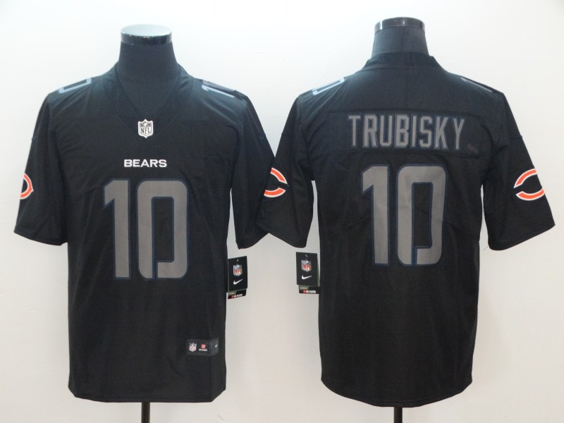 Nike Bears 10 Mitchell Trubisky Black Impact Rush Limited Jersey