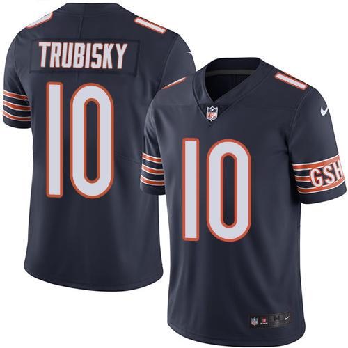 Nike Bears 10 Mitchell Trubisky Navy Vapor Untouchable Limited Jersey