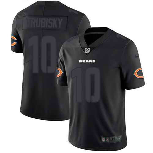 Nike Bears 10 Mitchell Trubisky Black Color Rush Impact Limited Jersey