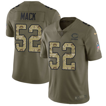 Nike Bears #52 Khalil Mack Olive Camo Men's Stitched NFL Limited 2017 Salute To Service Jersey