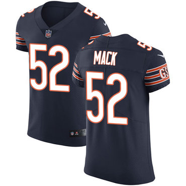 Nike Bears #52 Khalil Mack Navy Blue Team Color Men's Stitched NFL Vapor Untouchable Elite Jersey$25.00