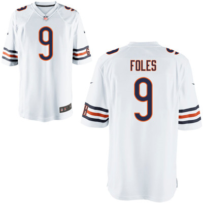 Men's Chicago Bears Nick Foles #9 White Limited Jersey