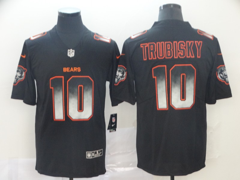 Bears 10 Mitchell Trubisky Black Arch Smoke Vapor Untouchable Limited Jersey