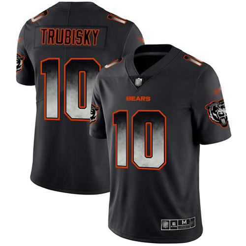 Bears #10 Mitchell Trubisky Black Men's Stitched Football Vapor Untouchable Limited Smoke Fashion Jersey