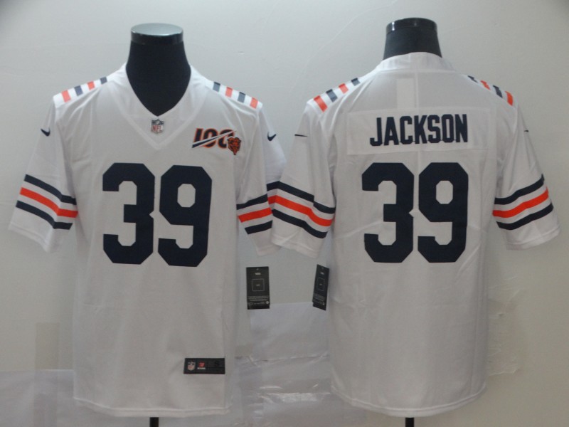 Nike Bears 39 Eddie Jackson White 2019 100th Season Alternate Classic Retired Vapor Untouchable Limited Jersey