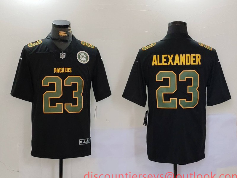 Men's Green Bay Packers #23 Jaire Alexander Black Fashion Vapor Limited Stitched Football Jersey 1