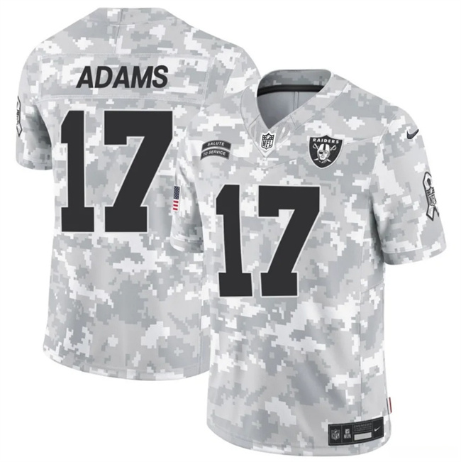 Men's Las Vegas Raiders #17 Davante Adams 2024 F.U.S.E Arctic Camo Salute To Service Limited Stitched Football Jersey