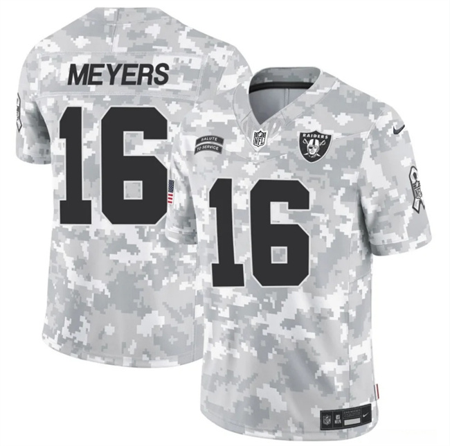 Men's Las Vegas Raiders #16 Jakobi Meyers 2024 F.U.S.E Arctic Camo Salute To Service Limited Stitched Football Jersey