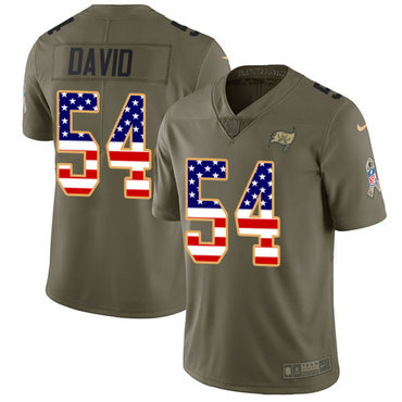 Nike Buccaneers #54 Lavonte David Olive USA Flag Men's Stitched NFL Limited 2017 Salute To Service Jersey