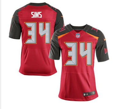 Nike Tampa Bay Buccaneers #34 Charles Sims Red Team Color Men's Stitched NFL New Elite Jersey