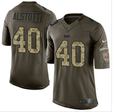 Nike Tampa Bay Buccaneers #40 Mike Alstott Green Men's Stitched NFL Limited Salute to Service Jersey