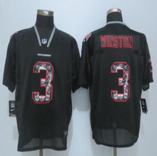 New Tampa Bay Buccaneers #3 Jameis Winston New Lights Out Black Men's Stitched NFL Elite jersey