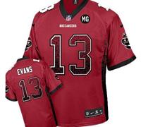 NEW Buccaneers #13 Mike Evans Red Team Color With MG Patch Stitched NFL Elite Drift Fashion Jersey