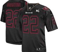 NEW Buccaneers #22 Doug Martin Lights Out Black With MG Patch Stitched NFL Elite Jersey