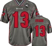 NEW Buccaneers #13 Mike Evans Grey With MG Patch Stitched NFL Elite Vapor Jersey