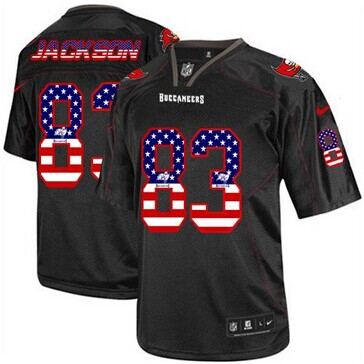 NEW Tampa Bay Buccaneers #83 Vincent Jackson Black NFL Elite USA Flag Fashion Jersey