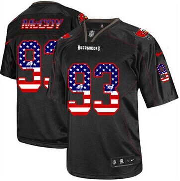 NEW Tampa Bay Buccaneers #93 Gerald McCoy Black NFL Elite USA Flag Fashion Jersey