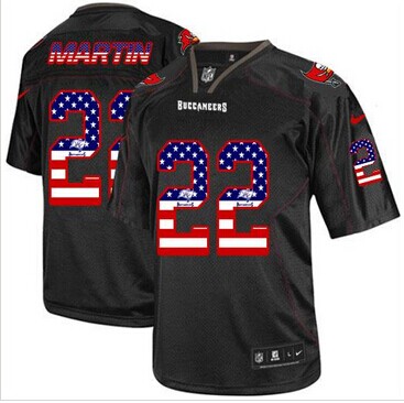 NEW Tampa Bay Buccaneers #22 Doug Martin Black NFL Elite USA Flag Fashion Jersey