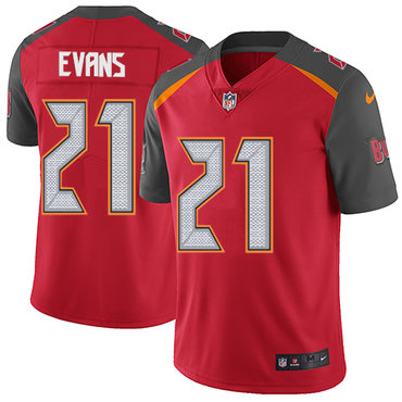 Nike Buccaneers #21 Justin Evans Red Team Color Men's Stitched NFL Vapor Untouchable Limited Jersey