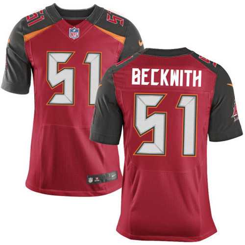 Nike NFL Tampa Bay Buccaneers Home #51 Kendell Beckwith Men's Elite Red Jersey