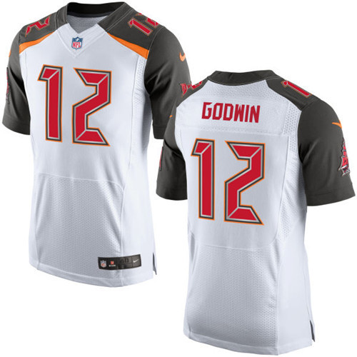 Nike NFL Tampa Bay Buccaneers Home #12 Chris Godwin Men's Elite White Jersey