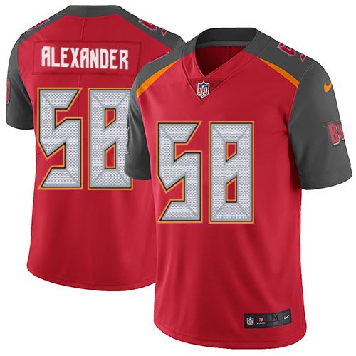 Nike Buccaneers #58 Kwon Alexander Red Team Color Men's Stitched NFL Vapor Untouchable Limited Jersey