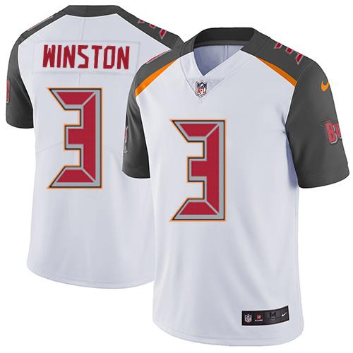 Nike Buccaneers #3 Jameis Winston White Men's Stitched NFL Vapor Untouchable Limited Jersey