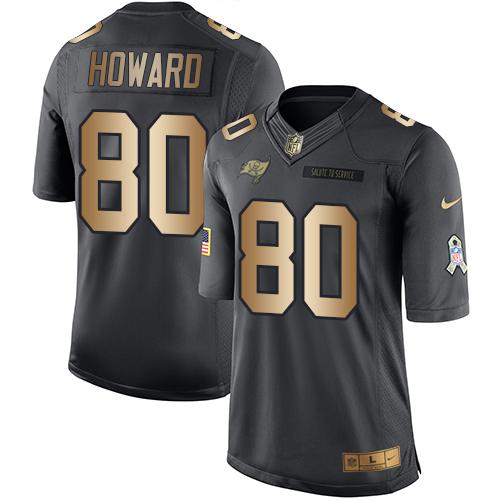 Nike Buccaneers #80 O. J. Howard Black Men's Stitched NFL Limited Gold Salute To Service Jersey